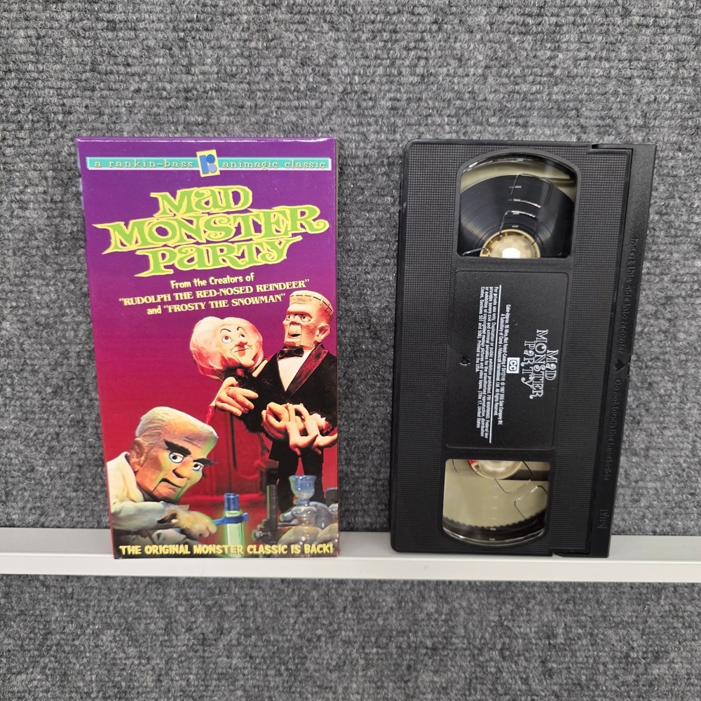 Mad Monster Party VHS Rankin Bass Boris Karloff Anchor Bay SV12119 Stop Motion